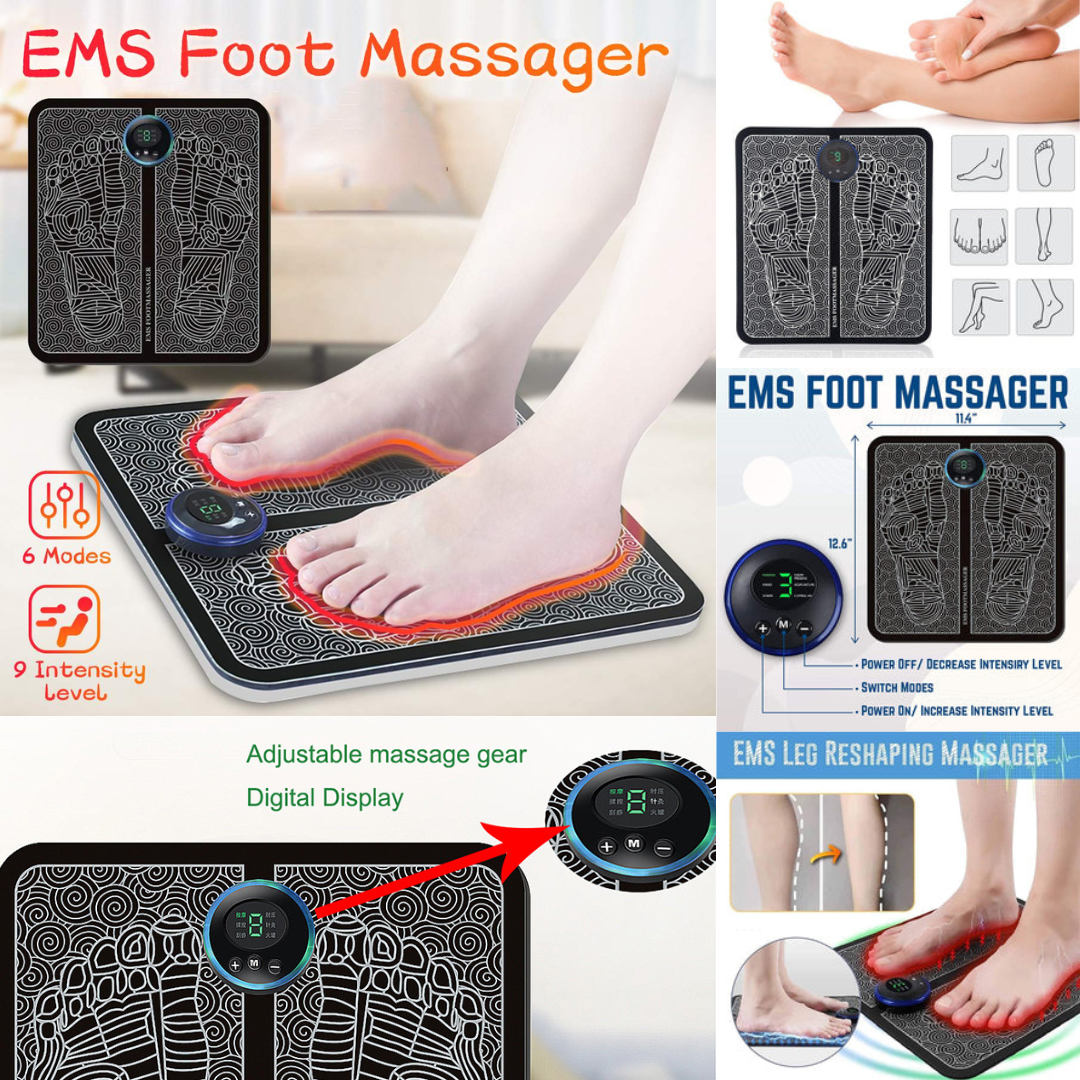 EMS FOOT PORTABLE PAD. RECHARGEABLE EMS FOOT MAT.