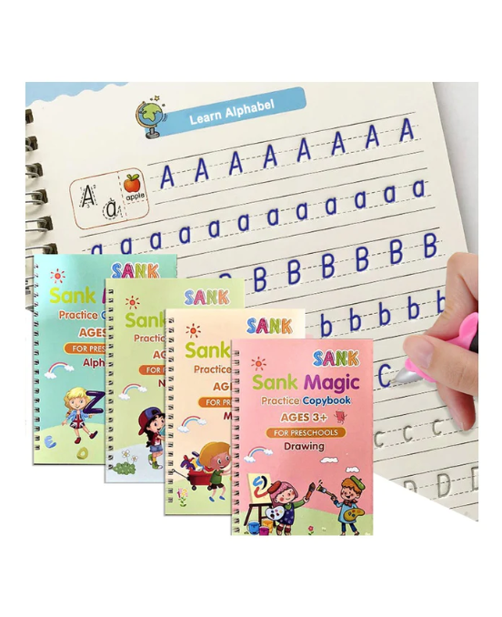 Kids Magic Practice Books - 4 Reusable Magic Books.