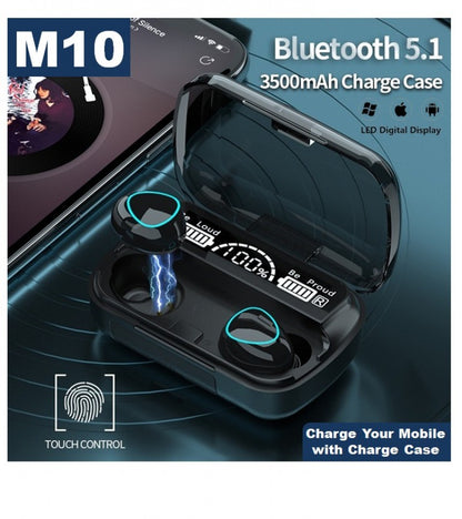 M10 TWS Earbuds - Wireless Touch Bluetooth 5.1 Earphones