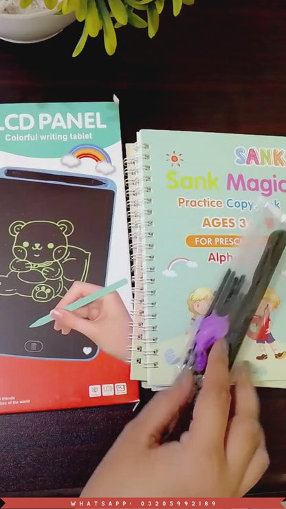 KIDS MAGIC PRACTICE BOOKS + 8.5" LCD WRITING TABLE