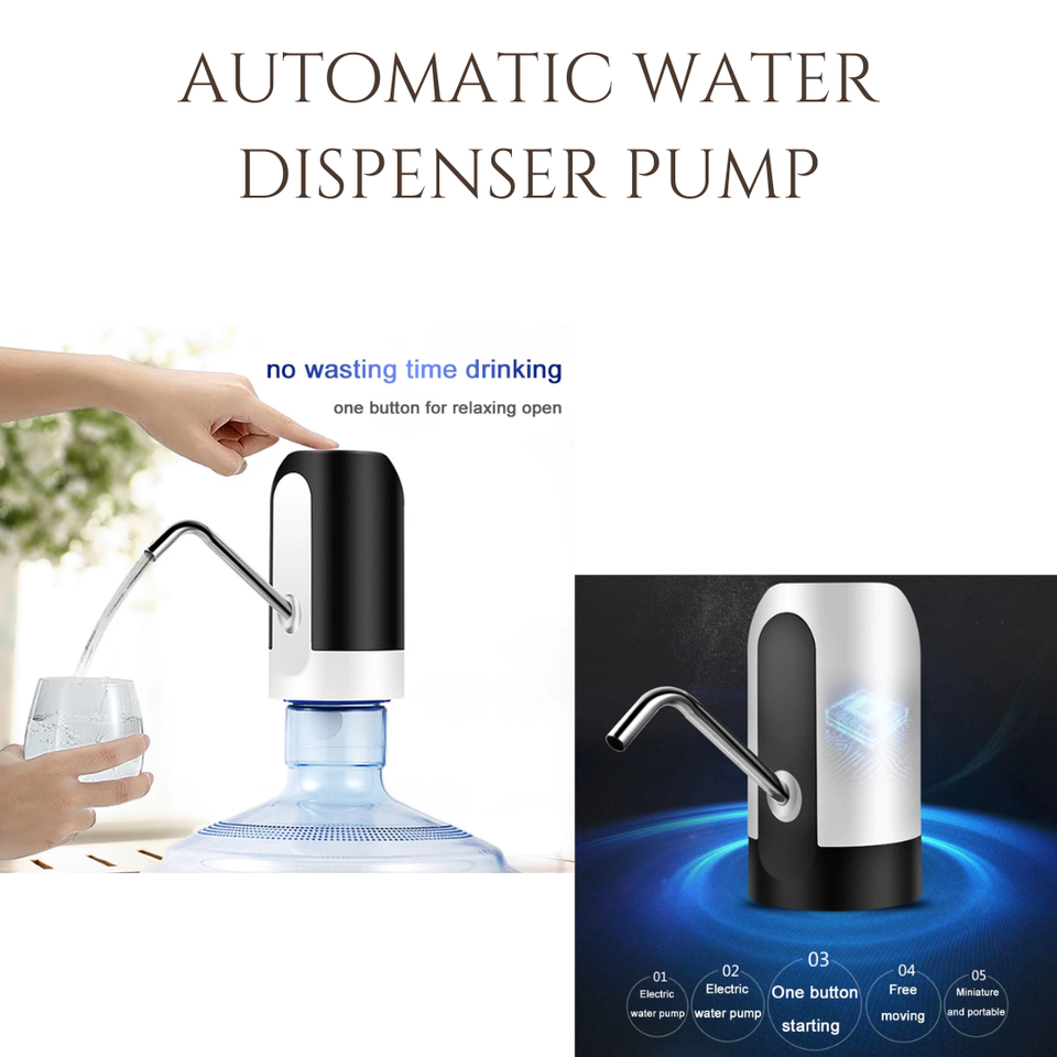 USB Rechargeable Automatic Water Dispenser Pump | Universal Pump For Home, Kitchen and Office.