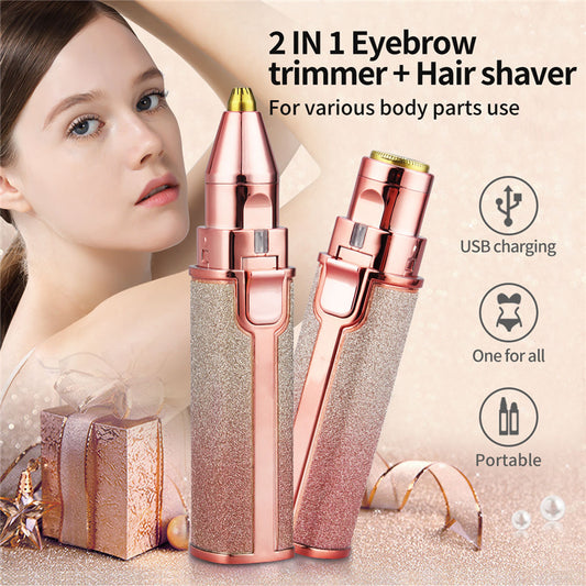 2 in 1  Eyebrow Trimmer & Hair Remover For Women