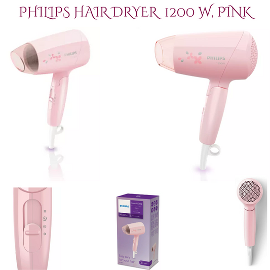 Philips Hair dryer | Pink | 1200 W | 5 Features | Foldable Hair Dryer