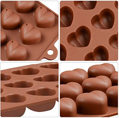 Silicone Chocolate and Candy Mold 15 Cavity - Non Stick - Heart Shaped