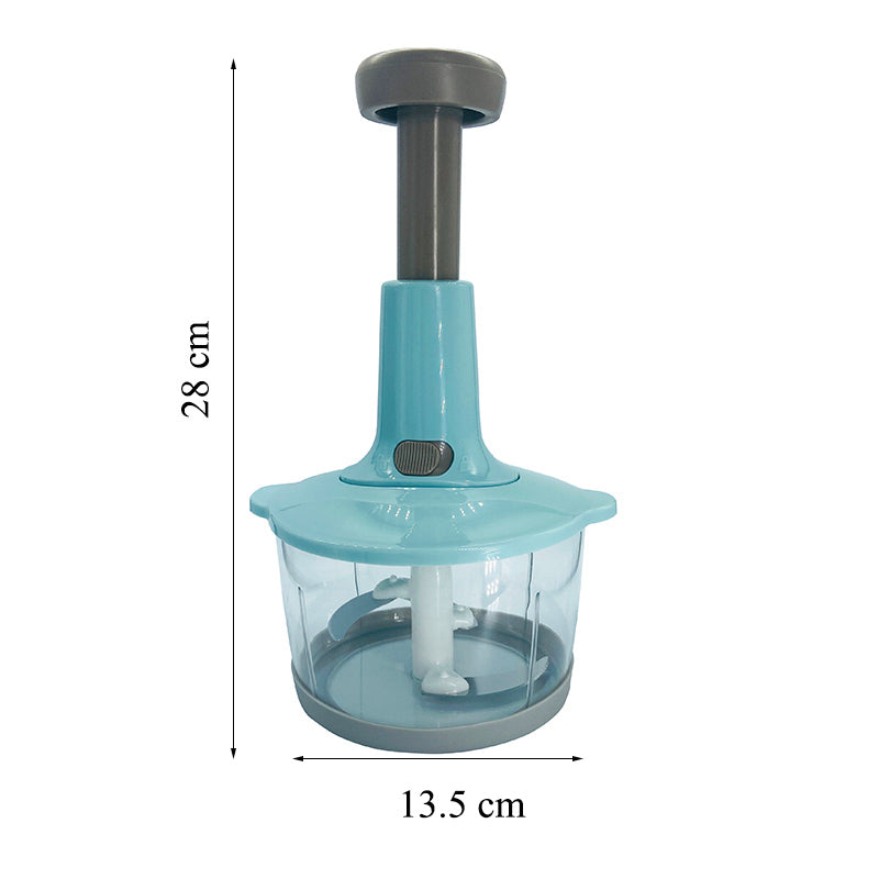 Multifunction Hand Press Food Cutter - 2L Capacity - 3 Blades