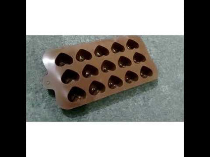 Silicone Chocolate and Candy Mold 15 Cavity - Non Stick - Heart Shaped